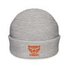 Orange Embroidered Brand Logo Beanie | Fisherman