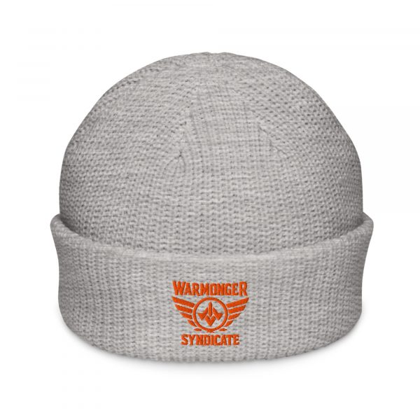 Orange Embroidered Brand Logo Beanie | Fisherman