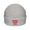 Red Embroidered Brand Logo Beanie | Fisherman