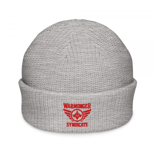 Red Embroidered Brand Logo Beanie | Fisherman