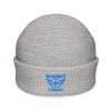Aqua Embroidered Brand Logo Beanie | Fisherman
