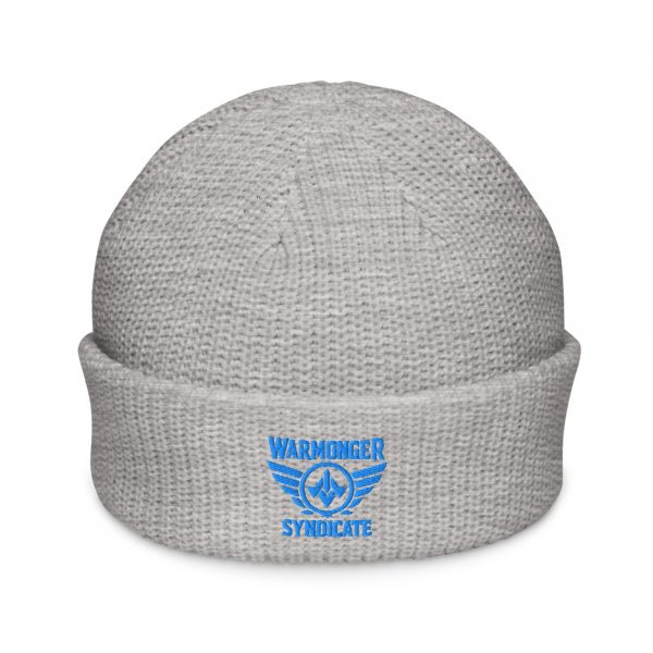 Aqua Embroidered Brand Logo Beanie | Fisherman