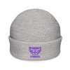 Purple Embroidered Brand Logo Beanie | Fisherman