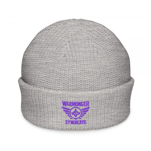 Purple Embroidered Brand Logo Beanie | Fisherman