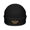 Old Gold Embroidered Logo Beanie | Fisherman