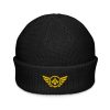 Gold Embroidered Logo Beanie | Fisherman