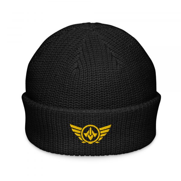 Gold Embroidered Logo Beanie | Fisherman