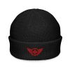 Red Embroidered Logo Beanie | Fisherman