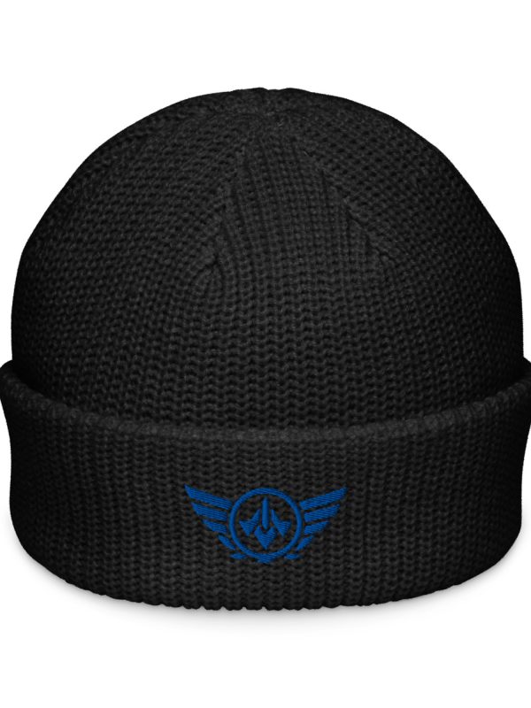 fisherman-beanie-black-front-68b9277d37586.jpg Royale Embroidered Logo Beanie | Fisherman