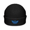 Aqua Embroidered Logo Beanie | Fisherman