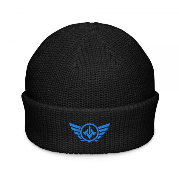 Aqua Embroidered Logo Beanie | Fisherman