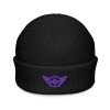 Purple Embroidered Logo Beanie | Fisherman