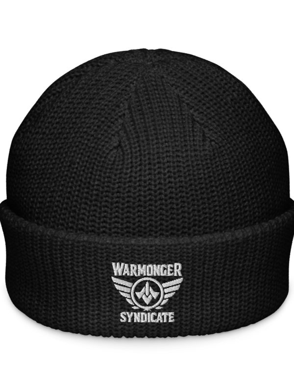 fisherman-beanie-black-front-68b92951d6486.jpg White Embroidered Brand Logo Beanie | Fisherman