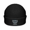 Grey Embroidered Brand Logo Beanie | Fisherman