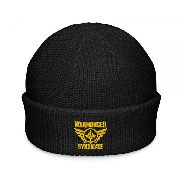 Gold Embroidered Brand Logo Beanie | Fisherman