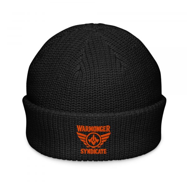 Orange Embroidered Brand Logo Beanie | Fisherman
