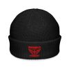 Red Embroidered Brand Logo Beanie | Fisherman