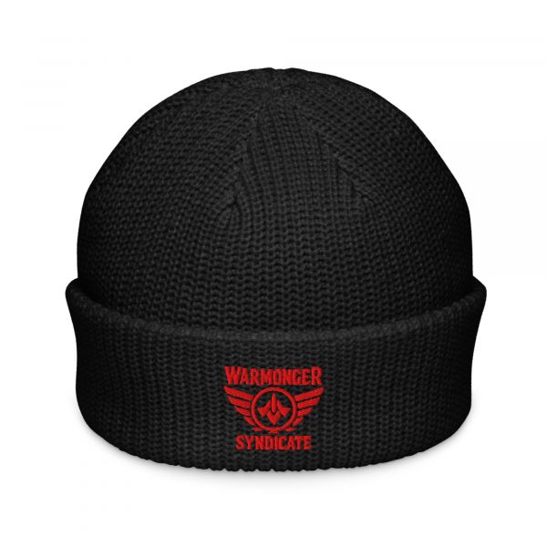 Red Embroidered Brand Logo Beanie | Fisherman