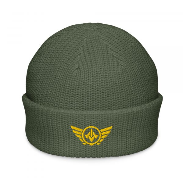 Gold Embroidered Logo Beanie | Fisherman