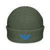 Aqua Embroidered Logo Beanie | Fisherman