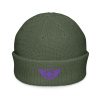 Purple Embroidered Logo Beanie | Fisherman