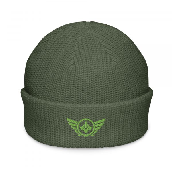 Kiwi Green Embroidered Logo Beanie | Fisherman