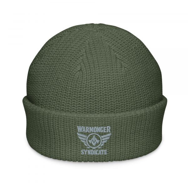 Grey Embroidered Brand Logo Beanie | Fisherman