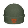 Orange Embroidered Brand Logo Beanie | Fisherman