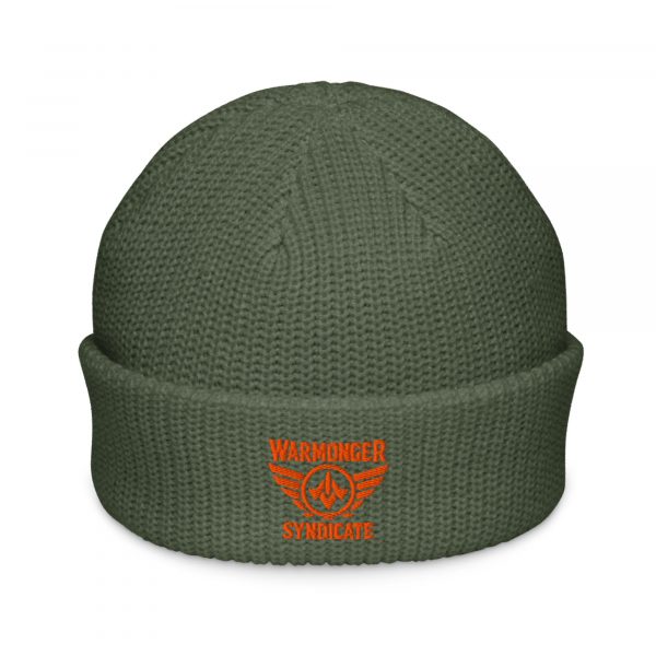 Orange Embroidered Brand Logo Beanie | Fisherman