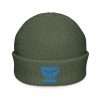 Aqua Embroidered Brand Logo Beanie | Fisherman