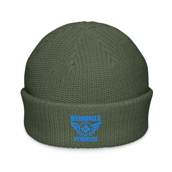 Aqua Embroidered Brand Logo Beanie | Fisherman