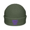 Purple Embroidered Brand Logo Beanie | Fisherman