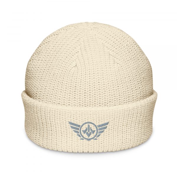Grey Embroidered Logo Beanie | Fisherman