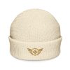 Old Gold Embroidered Logo Beanie | Fisherman