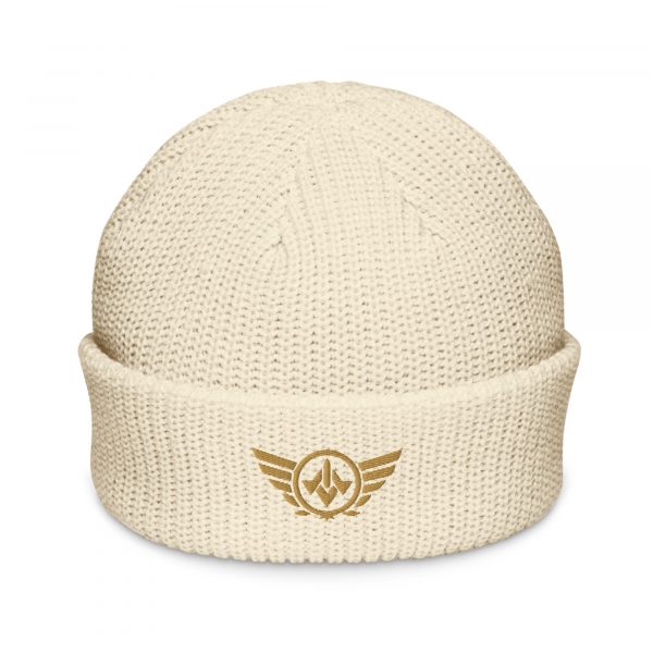 Old Gold Embroidered Logo Beanie | Fisherman