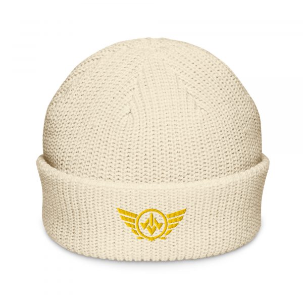Gold Embroidered Logo Beanie | Fisherman