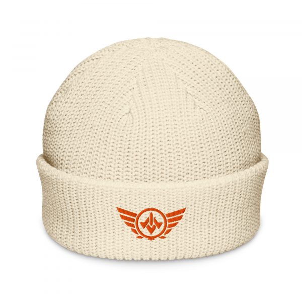 Orange Embroidered Logo Beanie | Fisherman