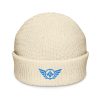 Aqua Embroidered Logo Beanie | Fisherman