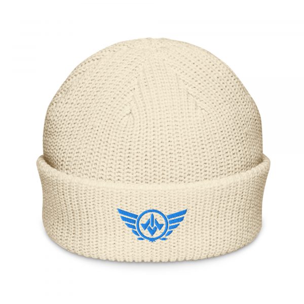 Aqua Embroidered Logo Beanie | Fisherman