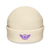 Purple Embroidered Logo Beanie | Fisherman