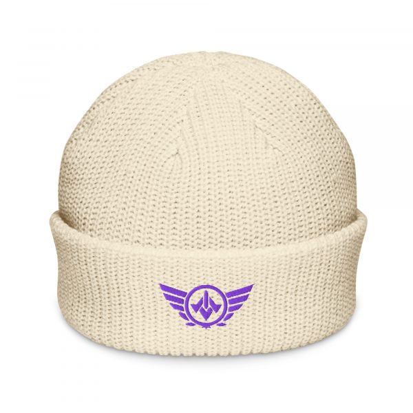 Purple Embroidered Logo Beanie | Fisherman