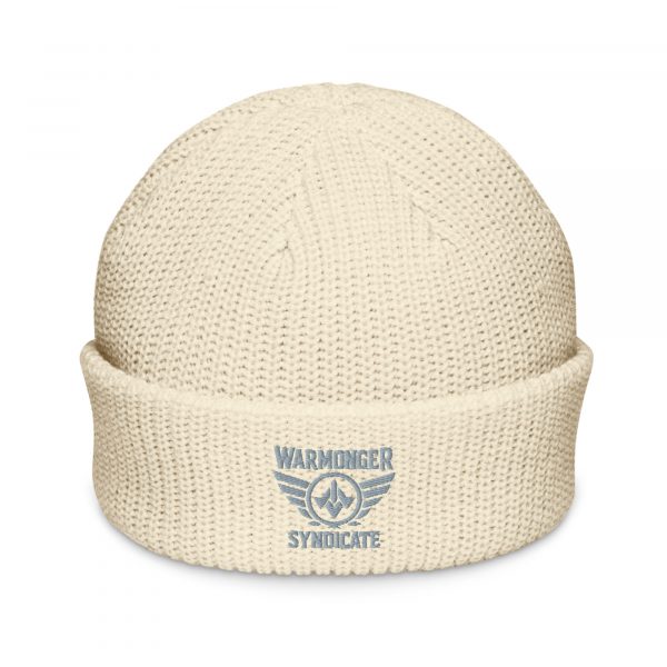 Grey Embroidered Brand Logo Beanie | Fisherman