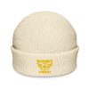 Gold Embroidered Brand Logo Beanie | Fisherman