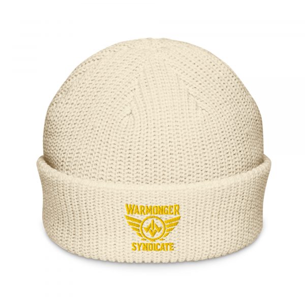 Gold Embroidered Brand Logo Beanie | Fisherman
