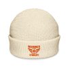 Orange Embroidered Brand Logo Beanie | Fisherman