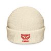Red Embroidered Brand Logo Beanie | Fisherman