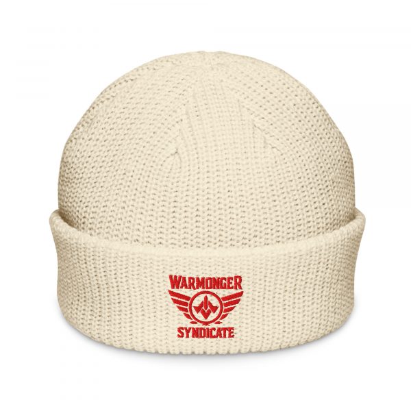 Red Embroidered Brand Logo Beanie | Fisherman