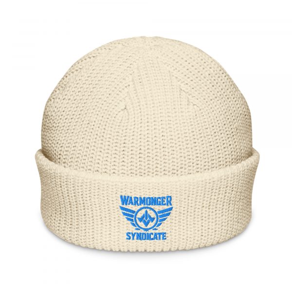 Aqua Embroidered Brand Logo Beanie | Fisherman