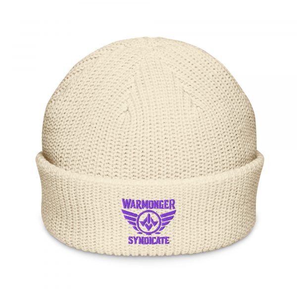 Purple Embroidered Brand Logo Beanie | Fisherman