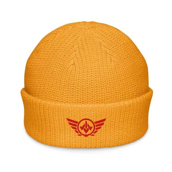 Red Embroidered Logo Beanie | Fisherman